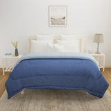 Polyester Reversible Double Bed Comforter (Blue)