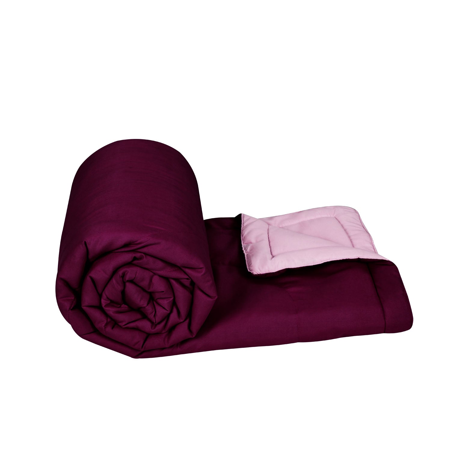 Polyester Reversible Single Bed Comforter (Maroon)