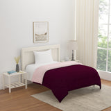 Polyester Reversible Single Bed Comforter (Maroon)