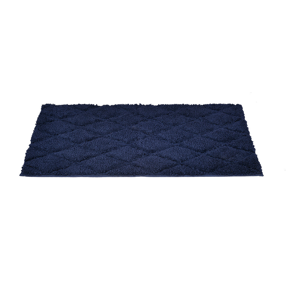 Diamond Polyester 20" x 31" Anti Skid Bath Mat (Navy)