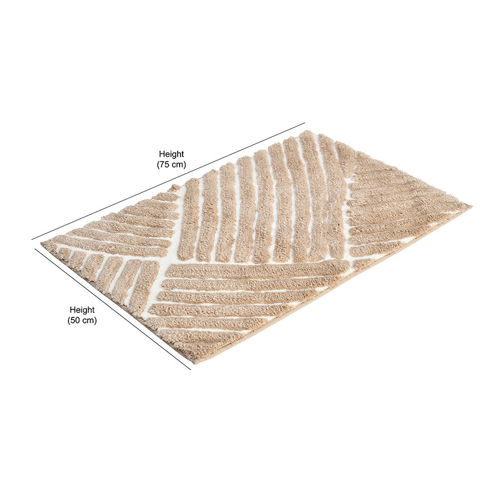 Abstract Polyester 20' x 30' Anti Skid Bath Mat (Brown)