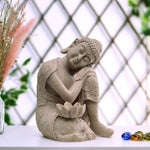 Buddha Resting On Knee Polyresin Showpiece 23 cm (Sand)