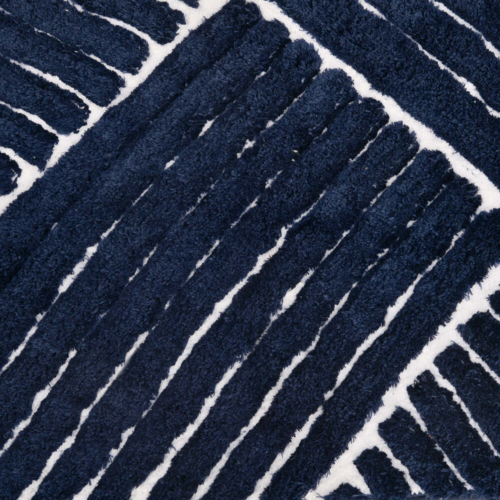 Abstract Polyester 20' x 30' Anti Skid Bath Mat (Dark Navy)