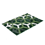 Ariana Abstract Polyester 20" x 30" Anti Skid Bath Mat (Green)