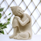 Nilkamal Buddha Resting On Knee Polyresin Showpiece 24 cm (Sand)