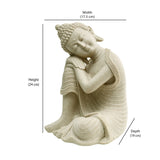 Buddha Resting On Knee Polyresin Showpiece 24 cm (Sand)