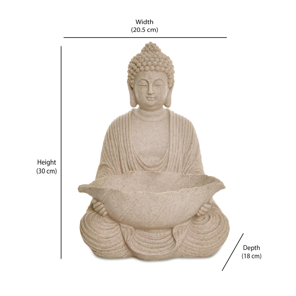 Buddha Holding Lotus Polyresin Showpiece (Sand)