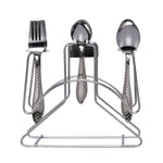 Arias by Lara Dutta Checkers Stainless Steel Cutlery Set with Stand (18 Pcs)