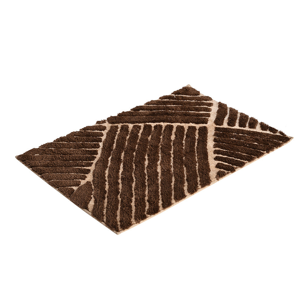 Abstract Polyester 20' x 30' Anti Skid Bath Mat (Dark Brown)