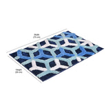 Ariana Abstract Polyester 20" x 30" Anti Skid Bath Mat (Navy)