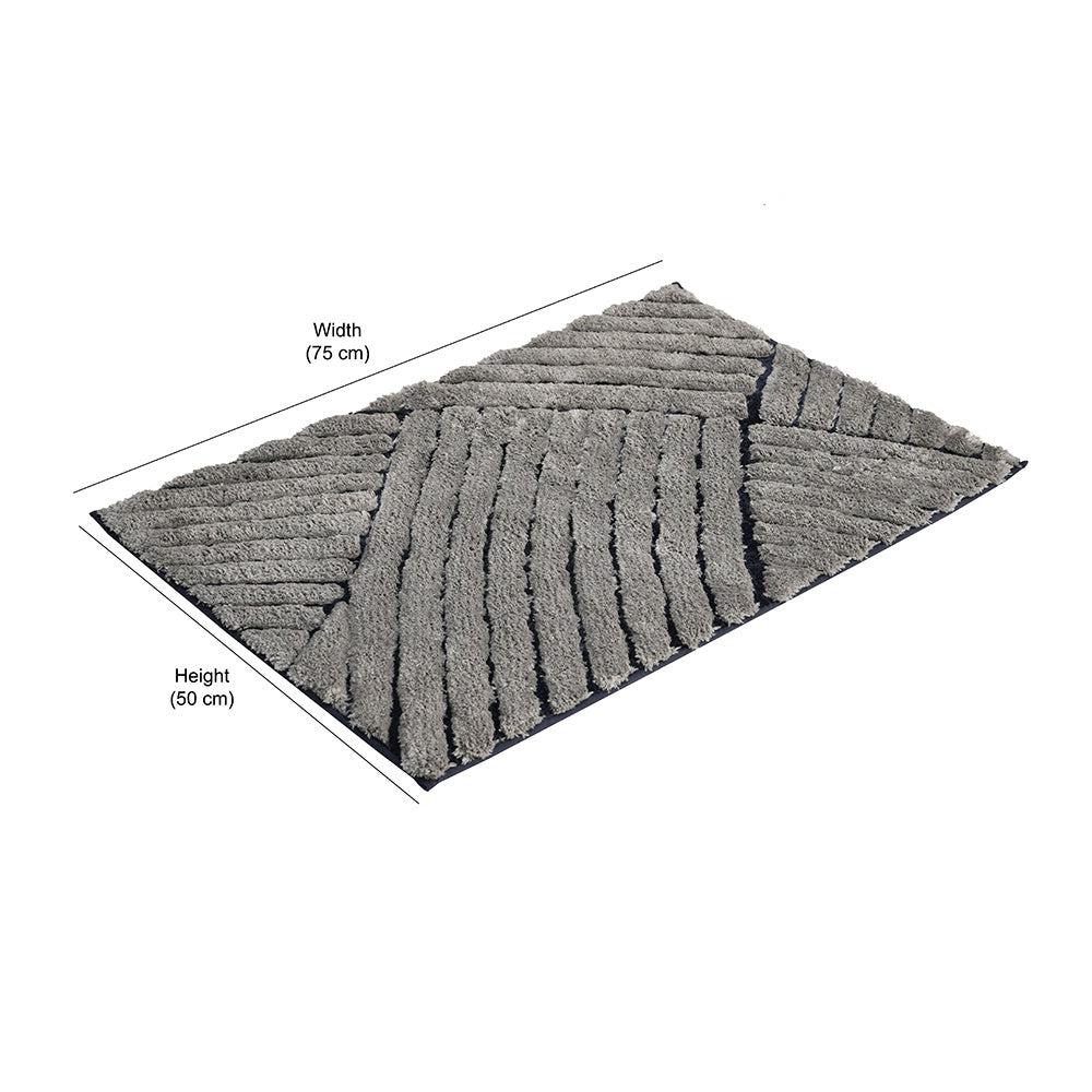 Abstract Polyester 20' x 30' Anti Skid Bath Mat (Grey)