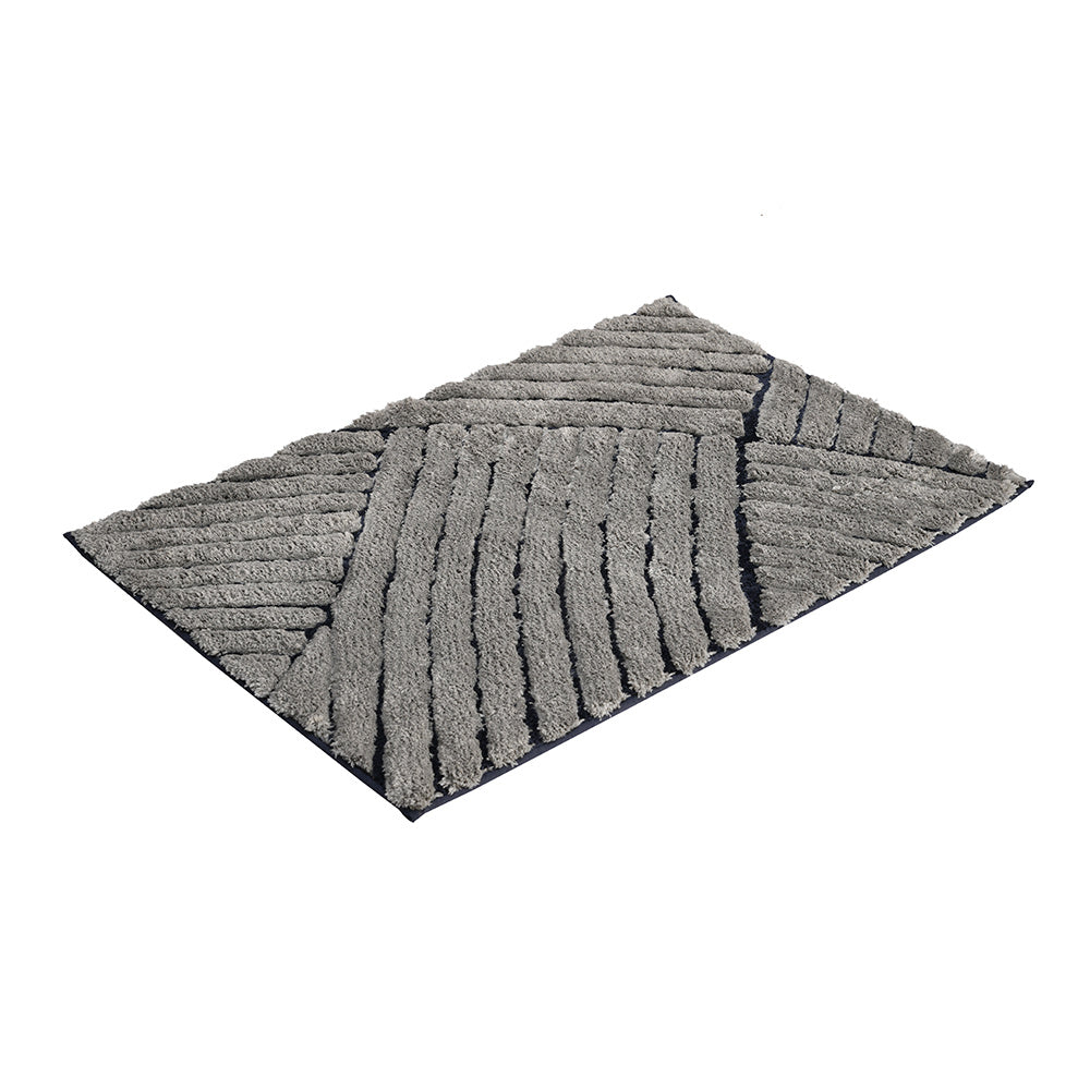 Abstract Polyester 20' x 30' Anti Skid Bath Mat (Grey)