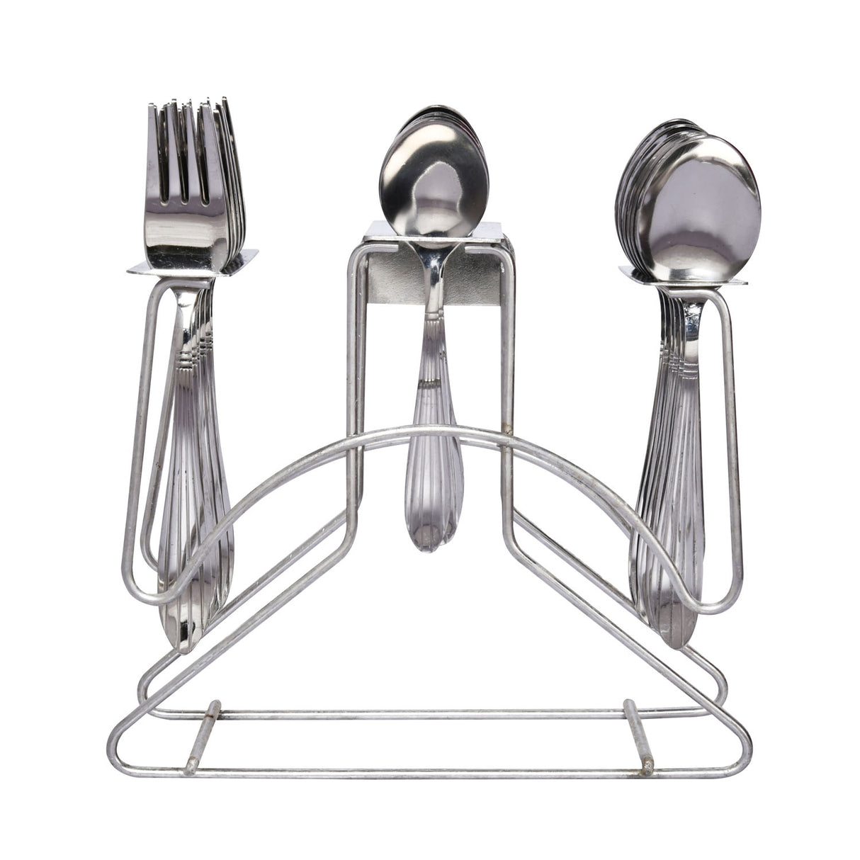 Arias by Lara Dutta Liner Tail Stainless Steel Cutlery Set with Stand (18 Pcs)