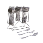 Arias by Lara Dutta Liner Tail Stainless Steel Cutlery Set with Stand (18 Pcs)