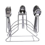 Arias by Lara Dutta Plain Stainless Steel Cutlery Set with Stand (18 Pcs)