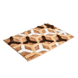 Ariana Abstract Polyester 20' x 30' Anti Skid Bath Mat (Brown)