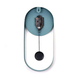 Oval Metal Pendulum Wall Clock (Aqua Blue)