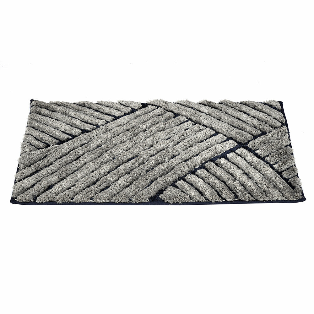 Abstract Polyester 16' x 24' Anti Skid Bath Mat (Grey)