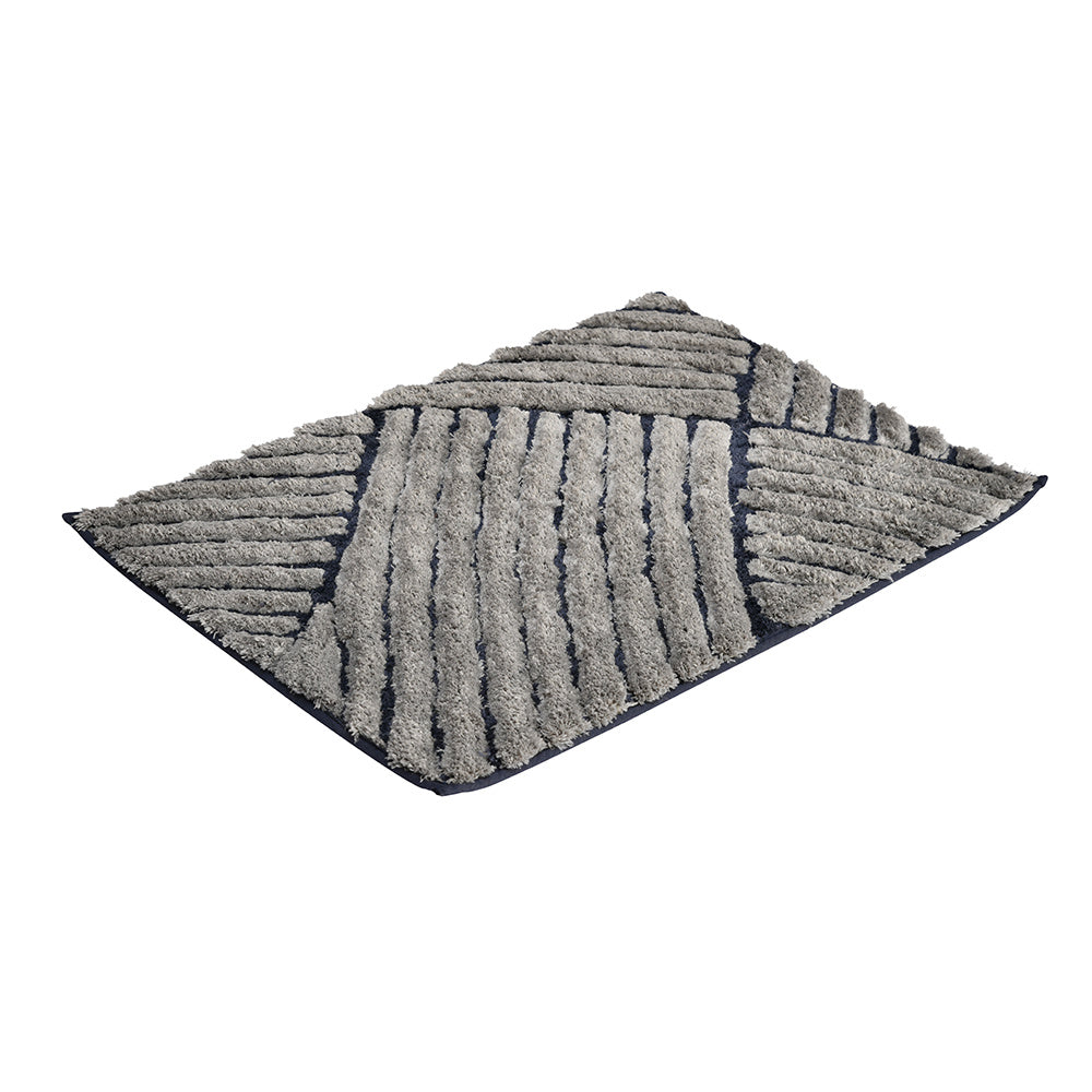 Abstract Polyester 16' x 24' Anti Skid Bath Mat (Grey)