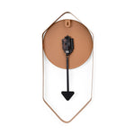 Hexagonal Metal Pendulum Wall Clock (Peach)