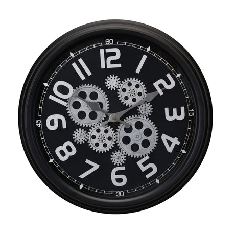 Numeric and Gear Design Analog Wall Clock (Black)