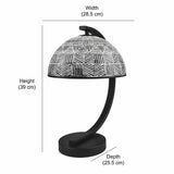 Calathus Arch Metal Table Lamp (Black & White)