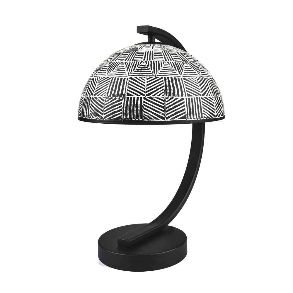 Calathus Arch Metal Table Lamp (Black & White)