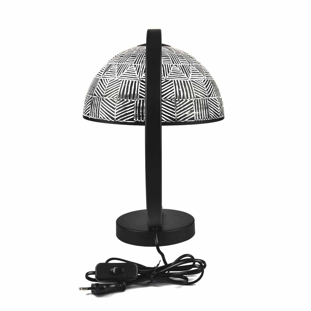 Calathus Arch Metal Table Lamp (Black & White)