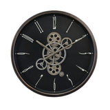 Sleek Gear Design Analog Wall Clock (Black)