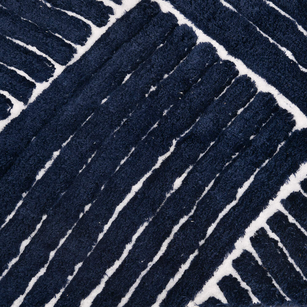 Abstract Polyester 16' x 24' Anti Skid Bath Mat (Dark Navy)