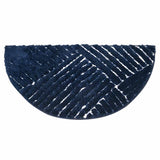 Abstract D Shaped Polyester 16" x 31" Anti Skid Bath Mat (Navy)