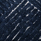 Abstract D Shaped Polyester 16" x 31" Anti Skid Bath Mat (Navy)