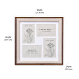 4 Pics Dual Border MDF Wall Mounted Photo Frame (Beige, 4 x 6 Inch)