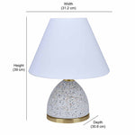 Fabric Shade Terrazzo & Metal Base Table Lamp (White & Gold)