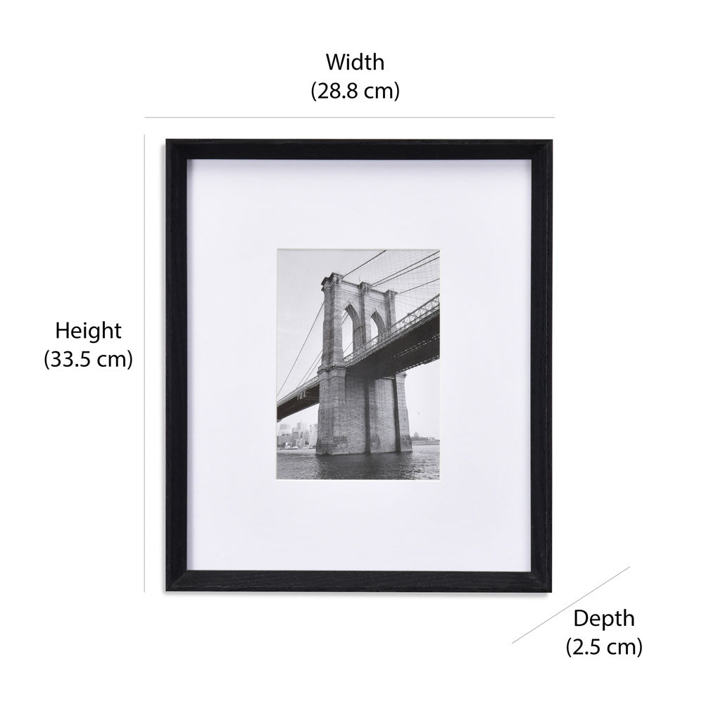 Single MDF Wall Mounted Photo Frame (Black, 5 x 7 Inch)