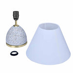 Fabric Shade Terrazzo & Metal Base Table Lamp (White & Gold)