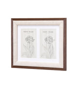 2 Pics Dual Border MDF Wall Mounted Photo Frame (Beige, 4 x 6 Inch)