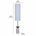 Hourglass Fabric Shade Marble & Wooden Base Floor Lamp 110.5 cm (Brown & White)