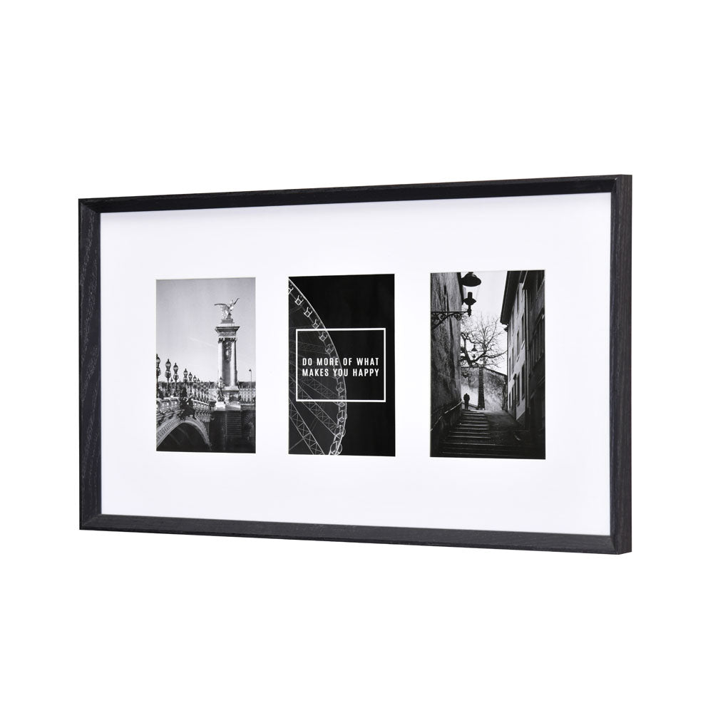 3 Pics MDF Wall Mounted Photo Frame (Black, 5 x 7 Inch)