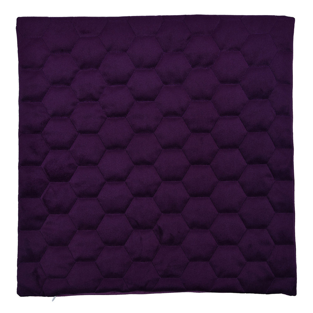 Quilted Embossed Polyester 16' X 16' Cushion Cover (Purple)