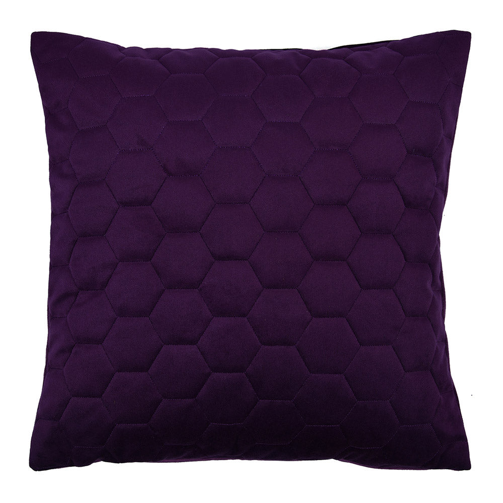 Quilted Embossed Polyester 16' X 16' Cushion Cover (Purple)