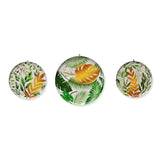 Leaves Metal Wall Decor Plates Set of 3 (Green)