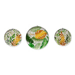 Leaves Metal Wall Decor Plates Set of 3 (Green)