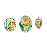 Leaves Metal Wall Decor Plates Set of 3 (Green)