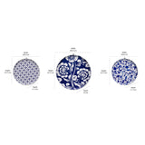 Floral Metal Wall Decor Plates Set of 3 (Blue)