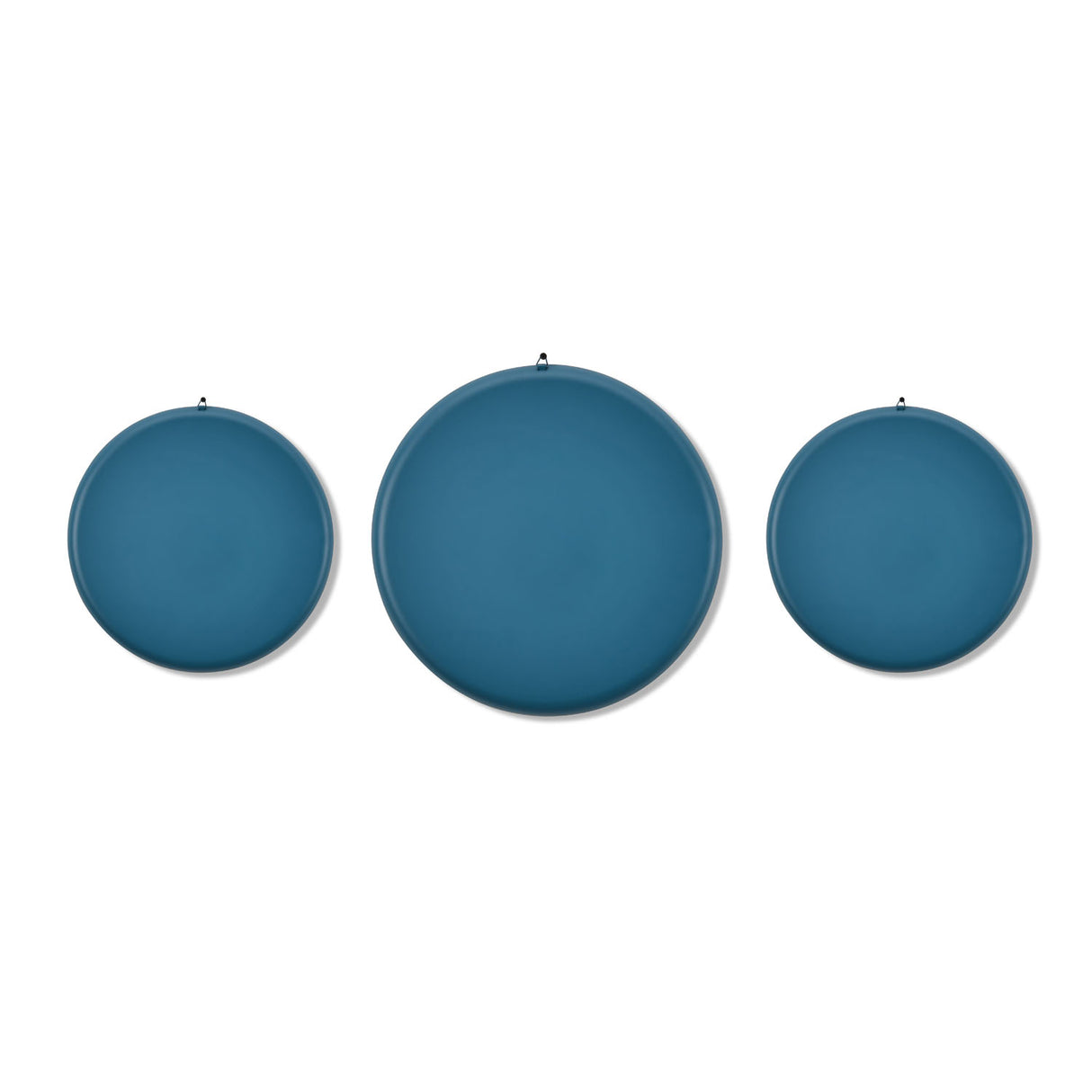 Floral Metal Wall Decor Plates Set of 3 (Blue)