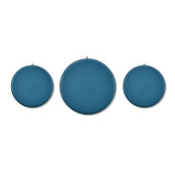 Floral Metal Wall Decor Plates Set of 3 (Blue)