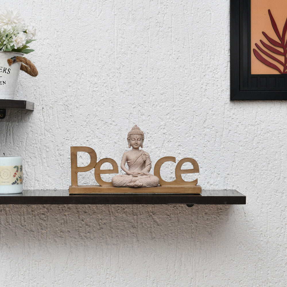 Nilkamal Decorative Buddha Peace Polyresin Showpiece (Sand)