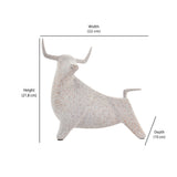 Ox Bull Polyresin Animal Showpiece (White)