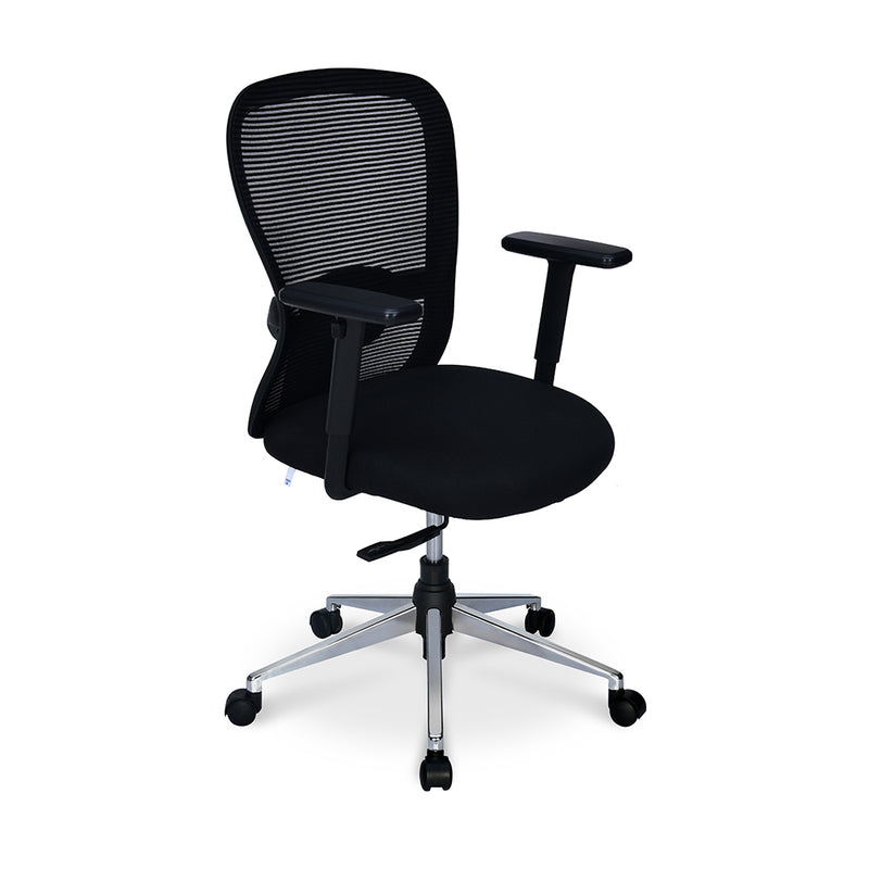 Alba Mid Back Mesh Office Chair With Chrome Star Base (Black)